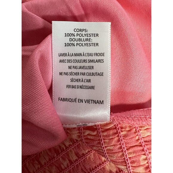 Lush Floral Ruched Front Blouse~Size Medium~Pink Smocked Back Top NWOT  L13 16 - Picture 11 of 11